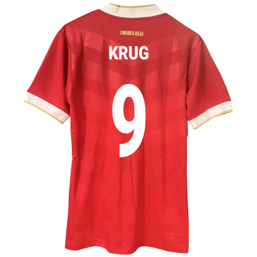 Kinder Panama Frederick Krug #9 Rot Heimtrikot Trikot 24-26 T-Shirt Belgien