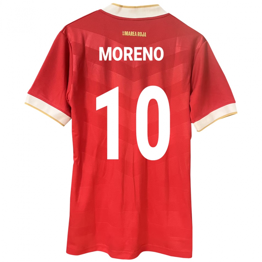 Kinderen Panama Éric Moreno #10 Rood Thuisshirt Thuistenue 24-26 T-Shirt België