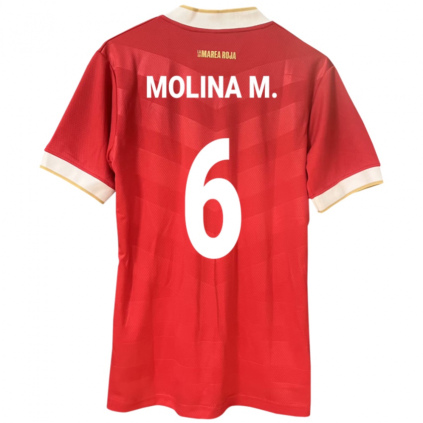 Kinderen Panama Mariana Molina #6 Rood Thuisshirt Thuistenue 24-26 T-Shirt België