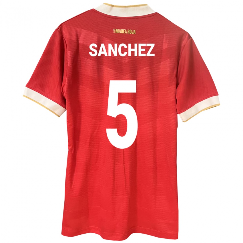 Kinder Panama Leydis Sánchez #5 Rot Heimtrikot Trikot 24-26 T-Shirt Belgien