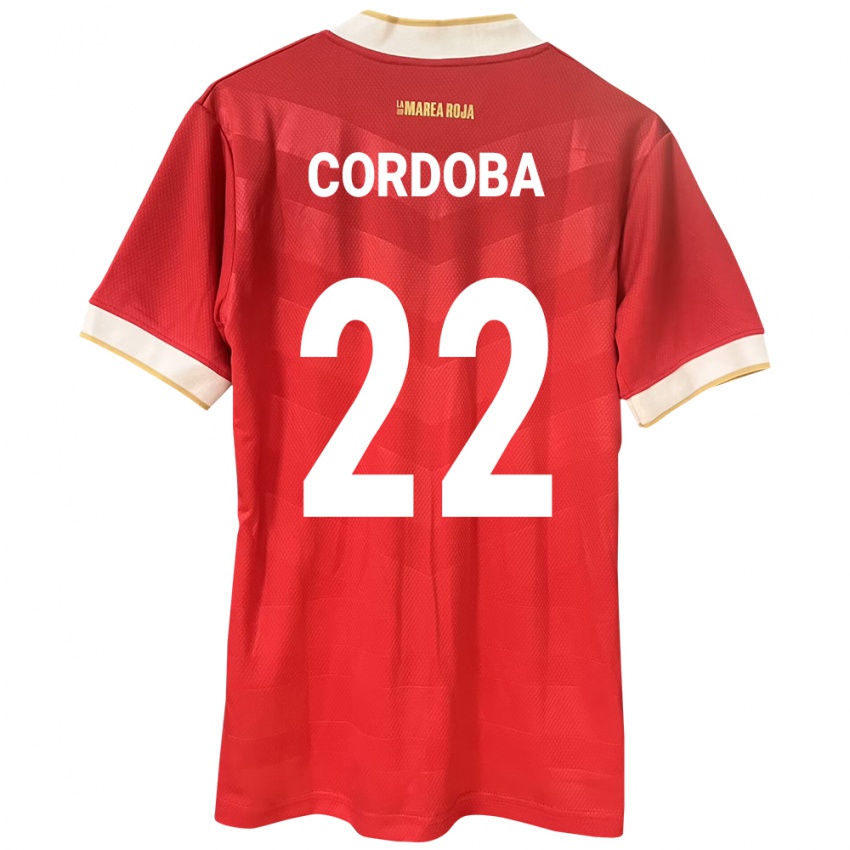 Kinder Panama Farissa Córdoba #22 Rot Heimtrikot Trikot 24-26 T-Shirt Belgien