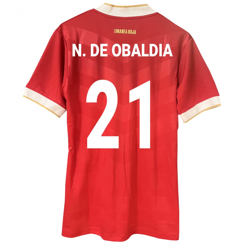 Kinder Panama Nicole De Obaldía #21 Rot Heimtrikot Trikot 24-26 T-Shirt Belgien