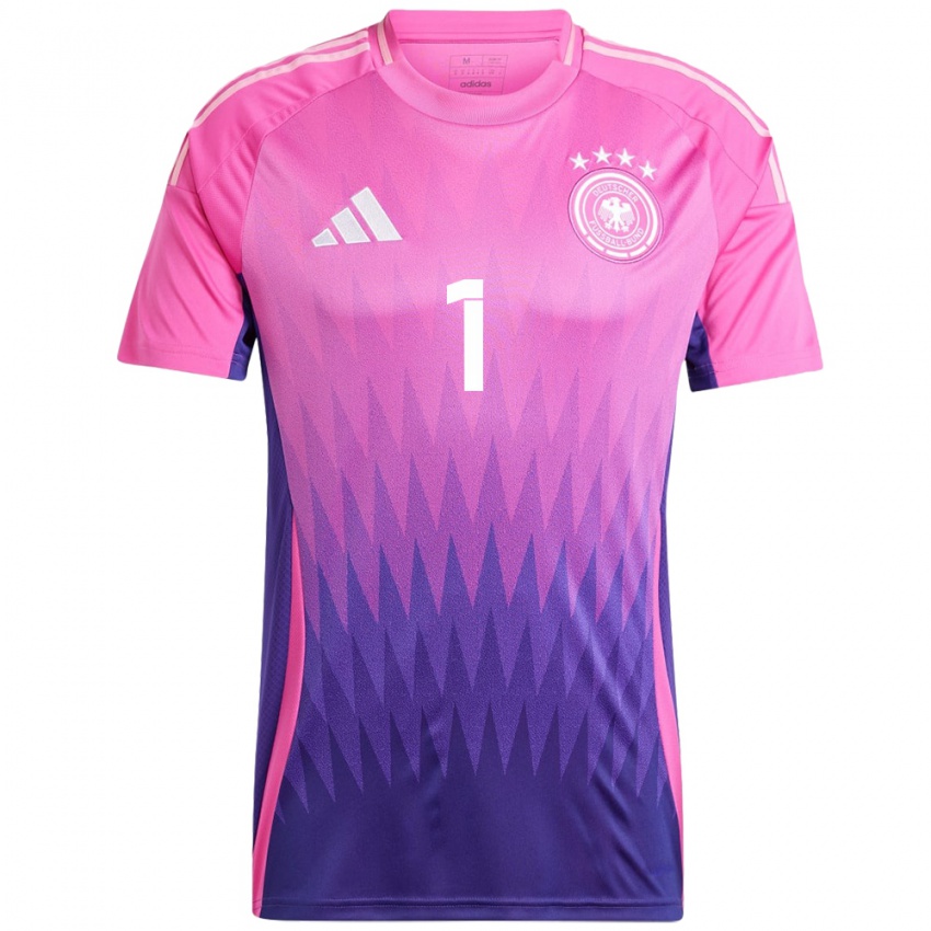 Kinderen Duitsland Manuel Neuer #1 Roze Paars Uitshirt Uittenue 24-26 T-Shirt België