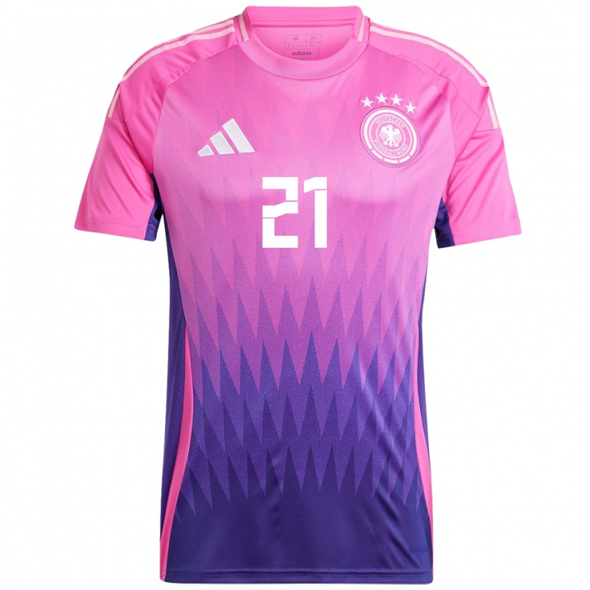 Enfant Maillot Allemagne Ilkay Gundogan #21 Rose-Mauve Tenues Extérieur 24-26 T-Shirt Belgique