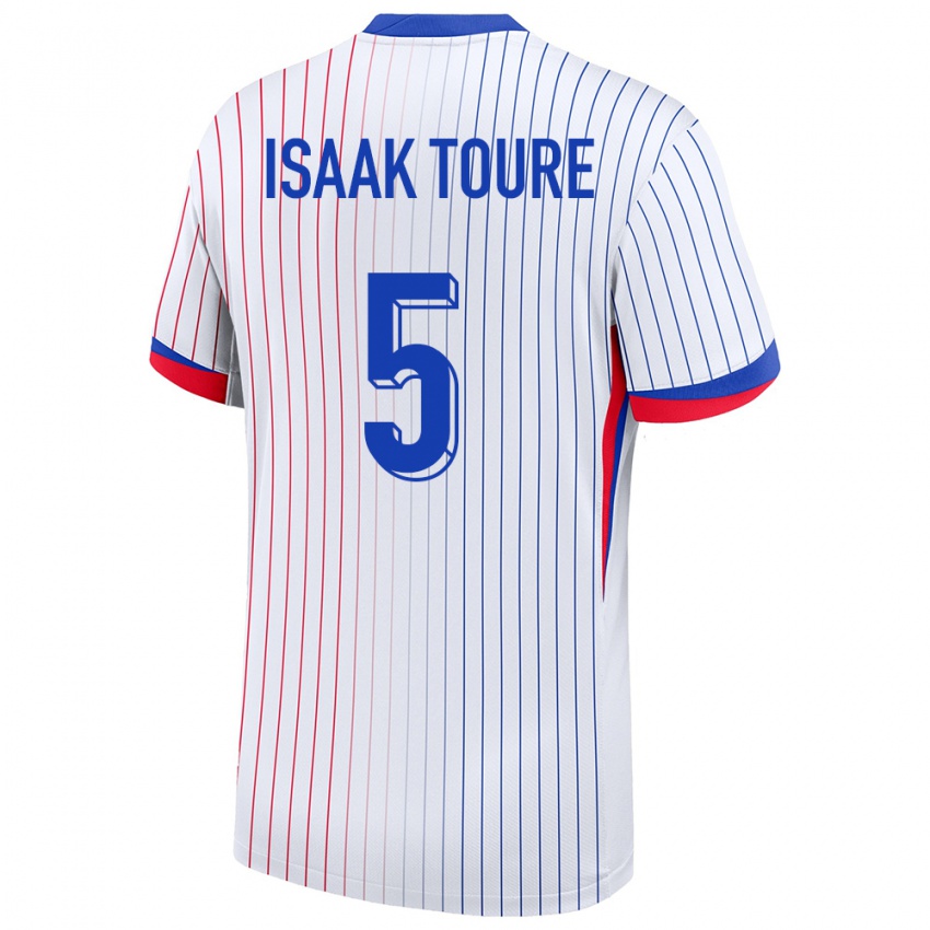 Enfant Maillot France Souleymane Isaak Toure #5 Blanc Tenues Extérieur 24-26 T-Shirt Belgique