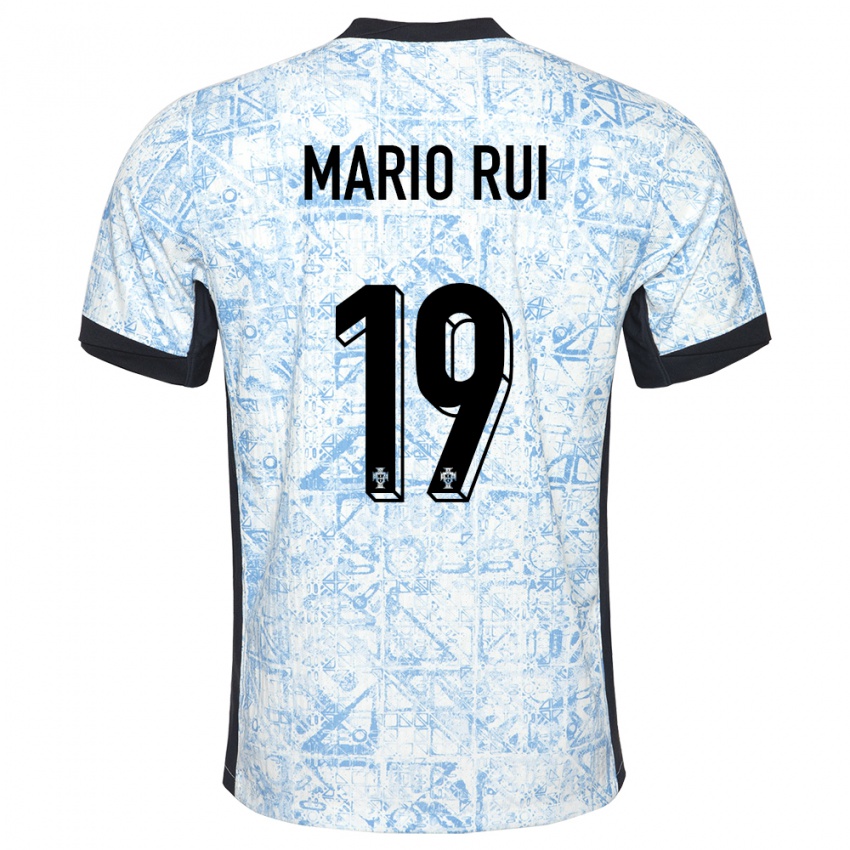 Kinderen Portugal Mario Rui #19 Crème Blauw Uitshirt Uittenue 24-26 T-Shirt België