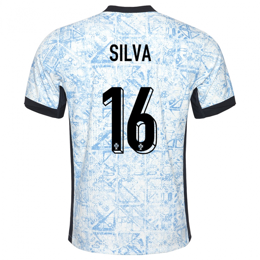 Kinder Portugal Diana Silva #16 Cremeblau Auswärtstrikot Trikot 24-26 T-Shirt Belgien