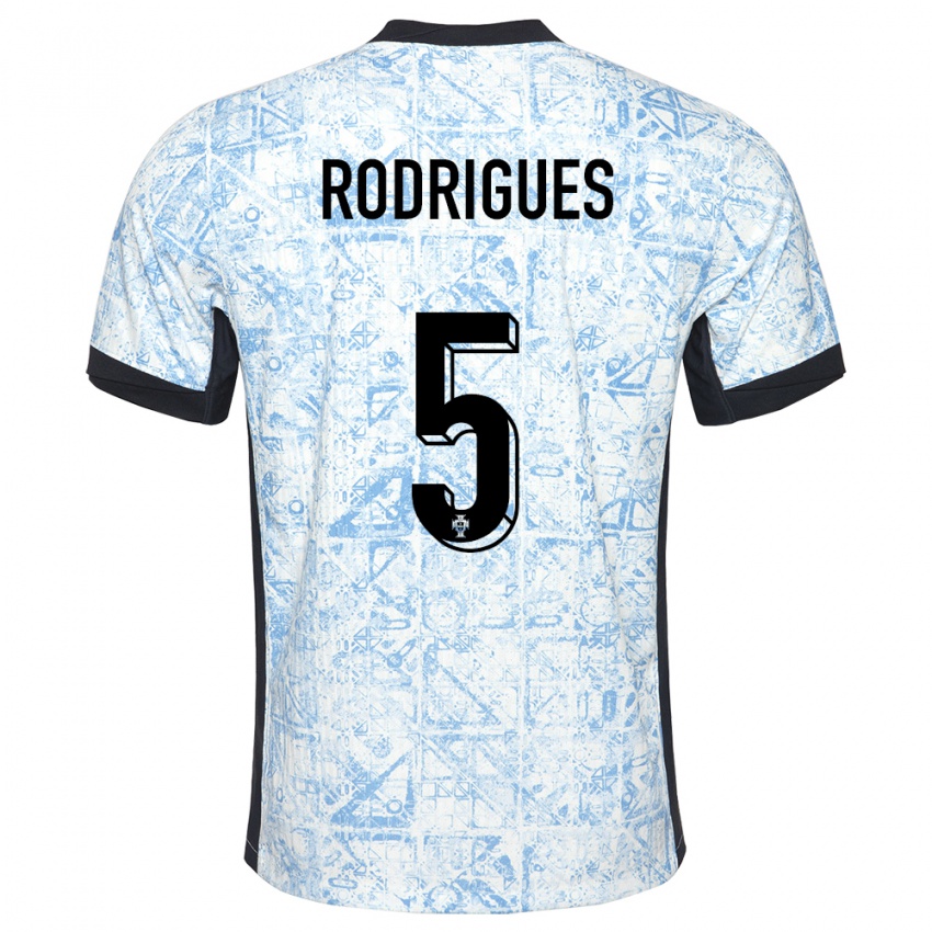 Enfant Maillot Portugal Rafael Rodrigues #5 Bleu Crème Tenues Extérieur 24-26 T-Shirt Belgique