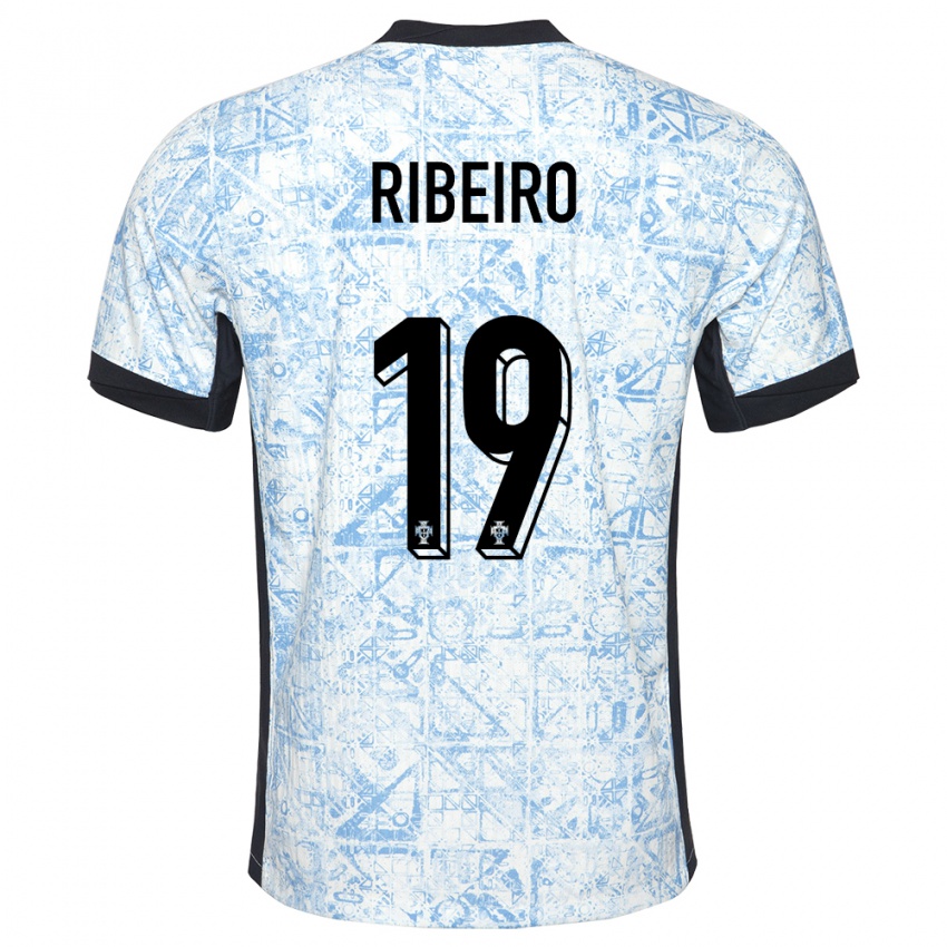 Kinderen Portugal Rodrigo Ribeiro #19 Crème Blauw Uitshirt Uittenue 24-26 T-Shirt België