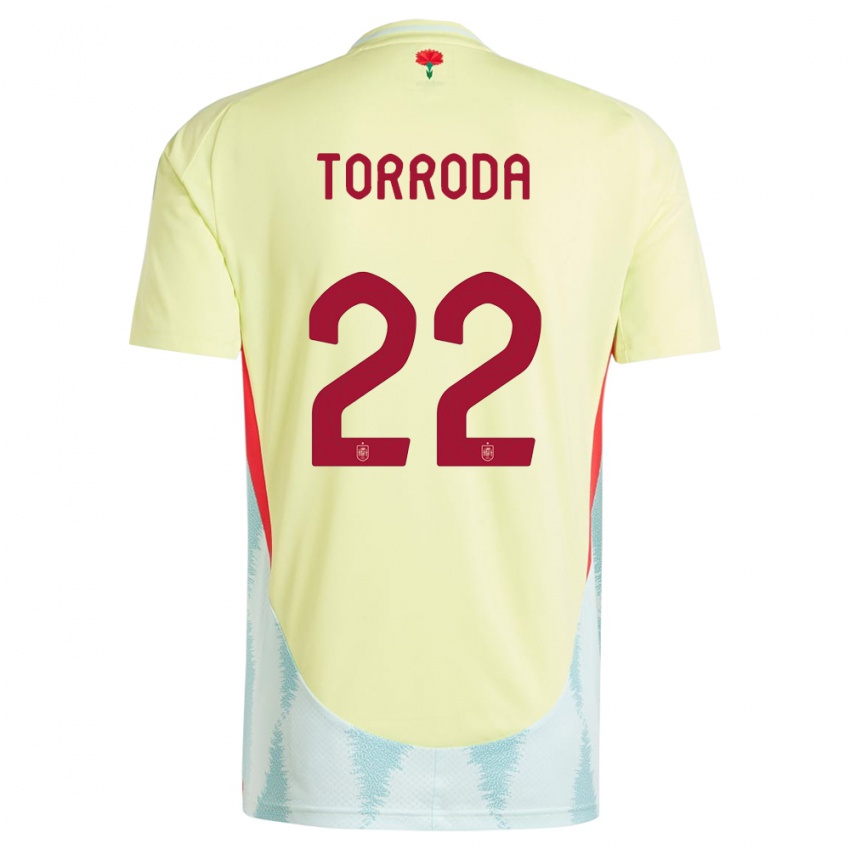 Kinderen Spanje Anna Torroda #22 Geel Uitshirt Uittenue 24-26 T-Shirt België