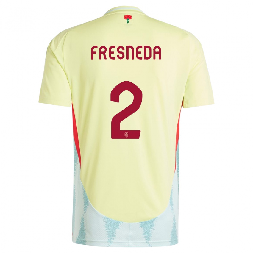 Enfant Maillot Espagne Ivan Fresneda #2 Jaune Tenues Extérieur 24-26 T-Shirt Belgique