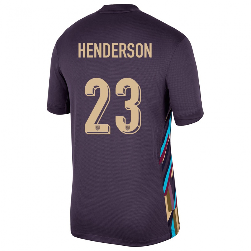 Kinderen Engeland Dean Henderson #23 Donkere Rozijn Uitshirt Uittenue 24-26 T-Shirt België