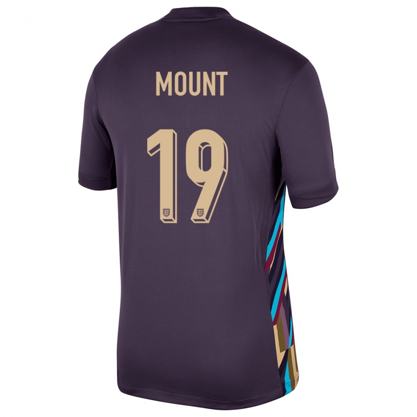 Kinderen Engeland Mason Mount #19 Donkere Rozijn Uitshirt Uittenue 24-26 T-Shirt België