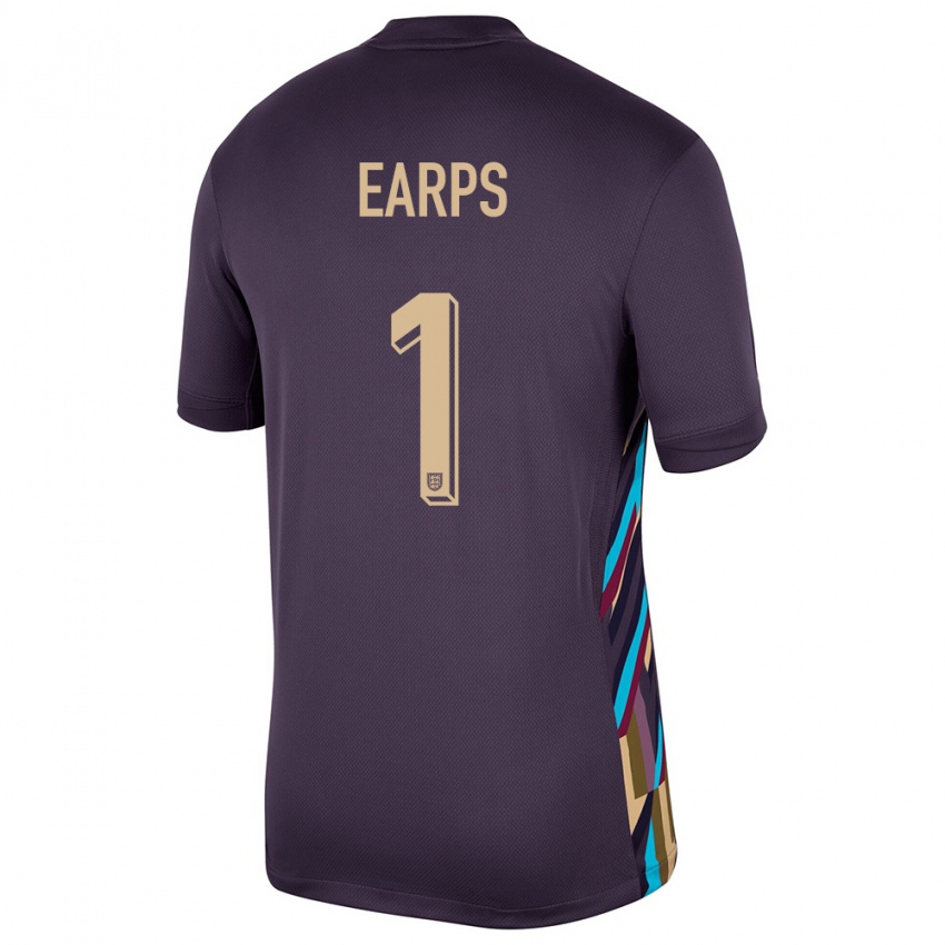 Enfant Maillot Angleterre Mary Earps #1 Raisins Noirs Tenues Extérieur 24-26 T-Shirt Belgique