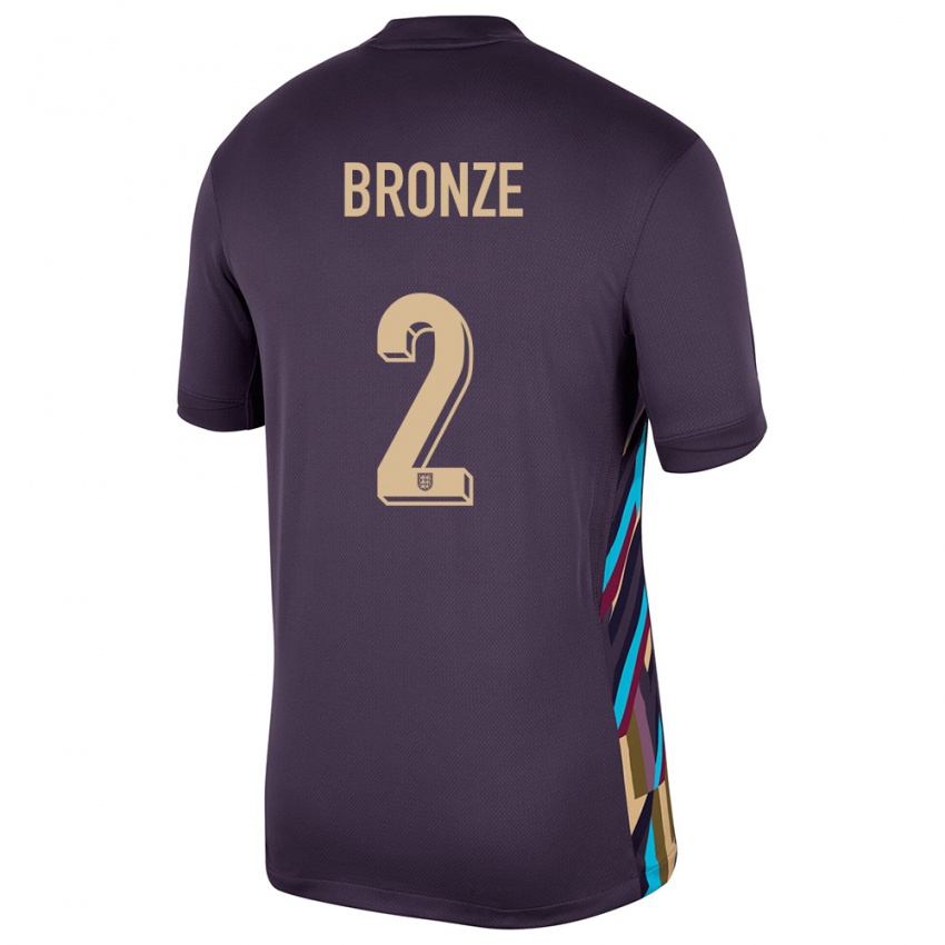 Kinderen Engeland Lucy Bronze #2 Donkere Rozijn Uitshirt Uittenue 24-26 T-Shirt België