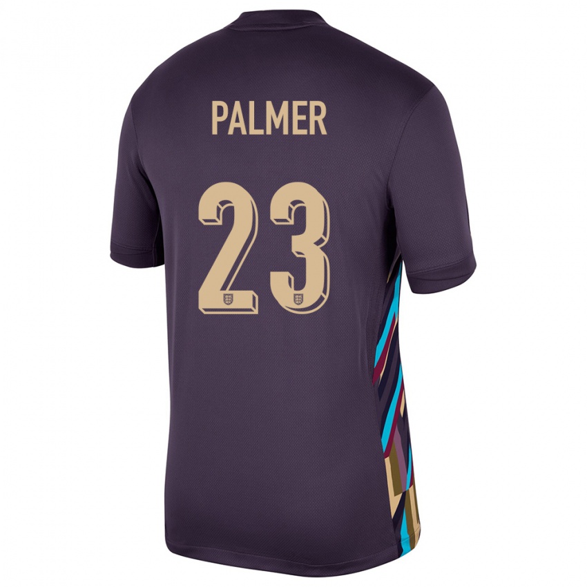 Kinderen Engeland Cole Palmer #23 Donkere Rozijn Uitshirt Uittenue 24-26 T-Shirt België