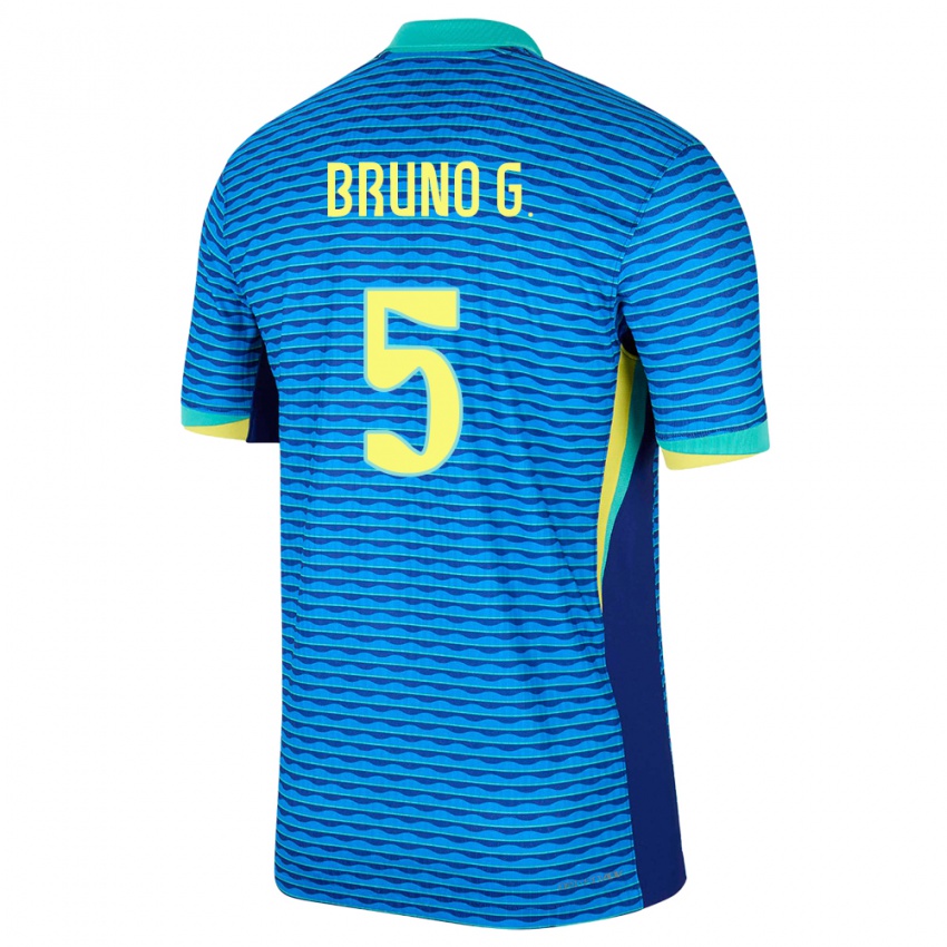 Kinder Brasilien Bruno Guimaraes #5 Blau Auswärtstrikot Trikot 24-26 T-Shirt Belgien