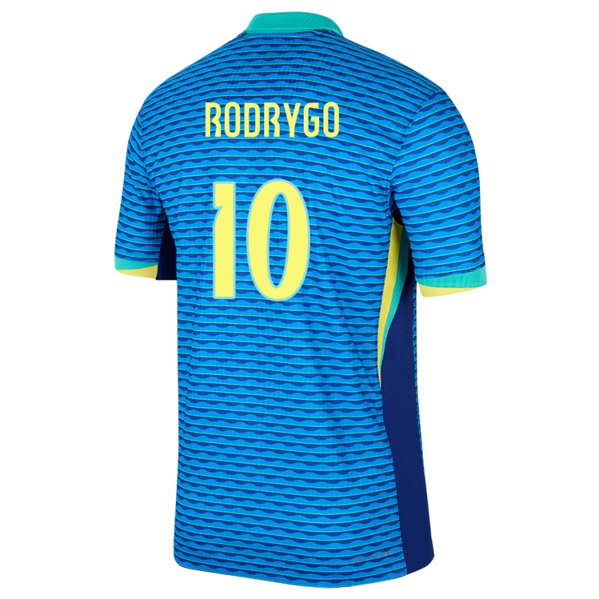 Kinder Brasilien Rodrygo #10 Blau Auswärtstrikot Trikot 24-26 T-Shirt Belgien