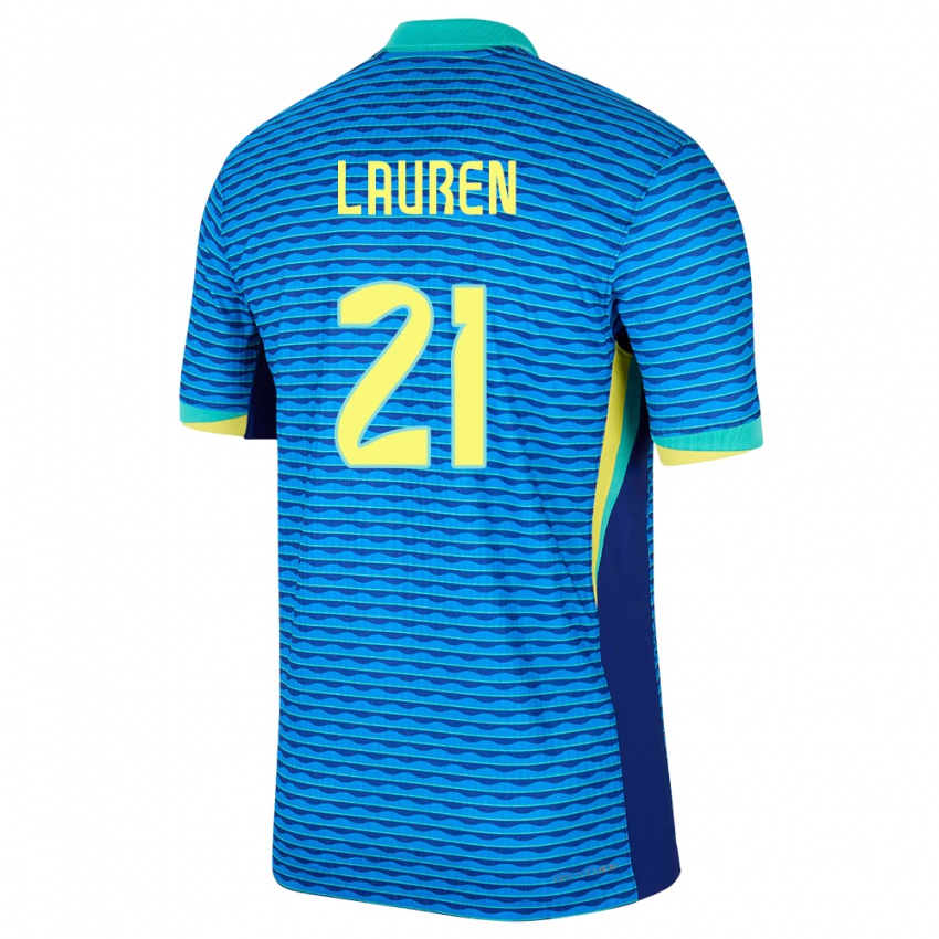 Kinderen Brazilië Lauren Costa #21 Blauw Uitshirt Uittenue 24-26 T-Shirt België