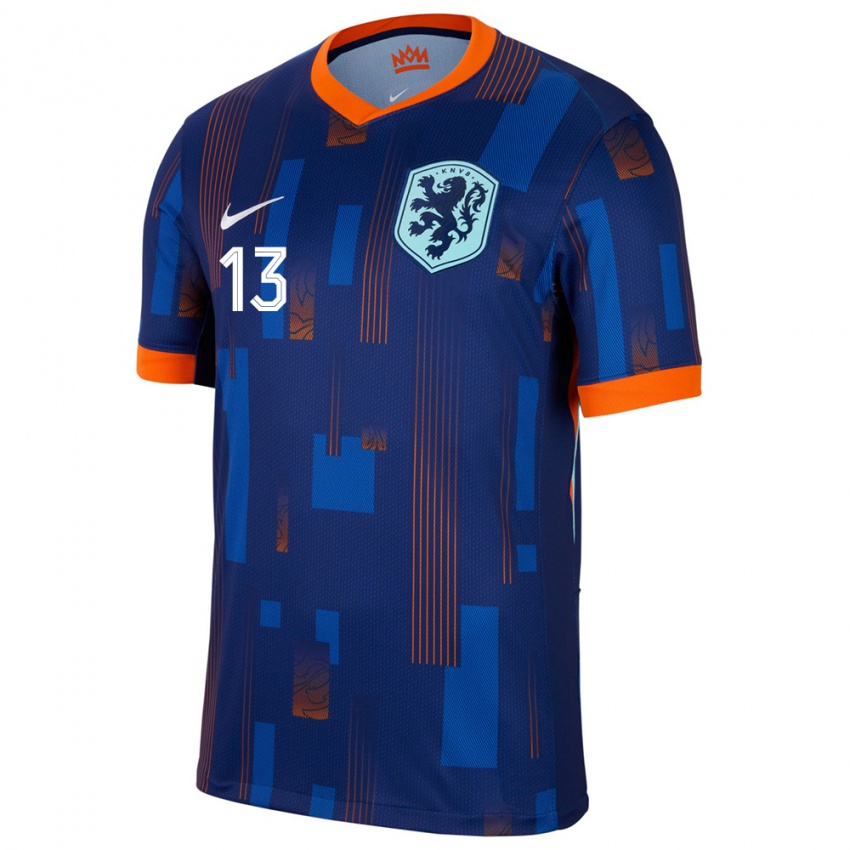 Enfant Maillot Pays-Bas Jasper Cillessen #13 Bleu Tenues Extérieur 24-26 T-Shirt Belgique