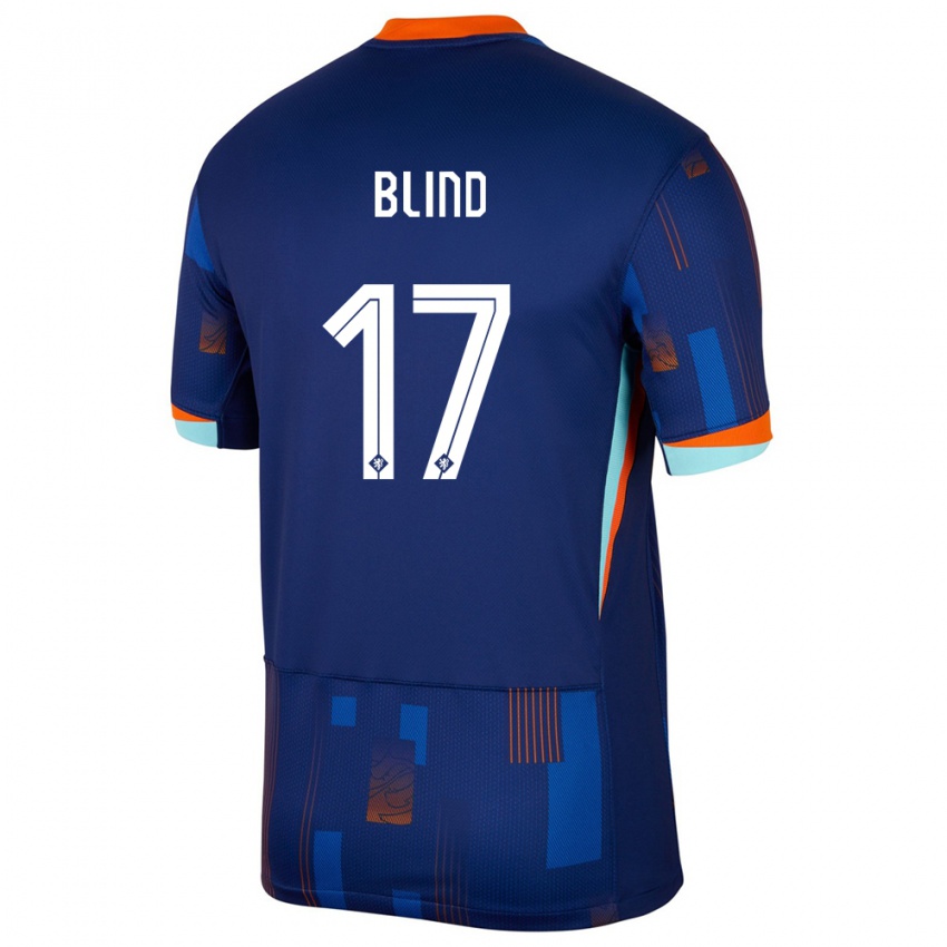 Enfant Maillot Pays-Bas Daley Blind #17 Bleu Tenues Extérieur 24-26 T-Shirt Belgique