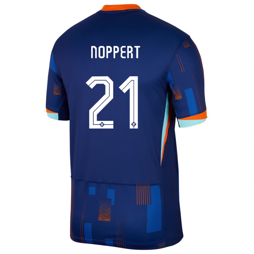 Kinderen Nederland Andries Noppert #21 Blauw Uitshirt Uittenue 24-26 T-Shirt België