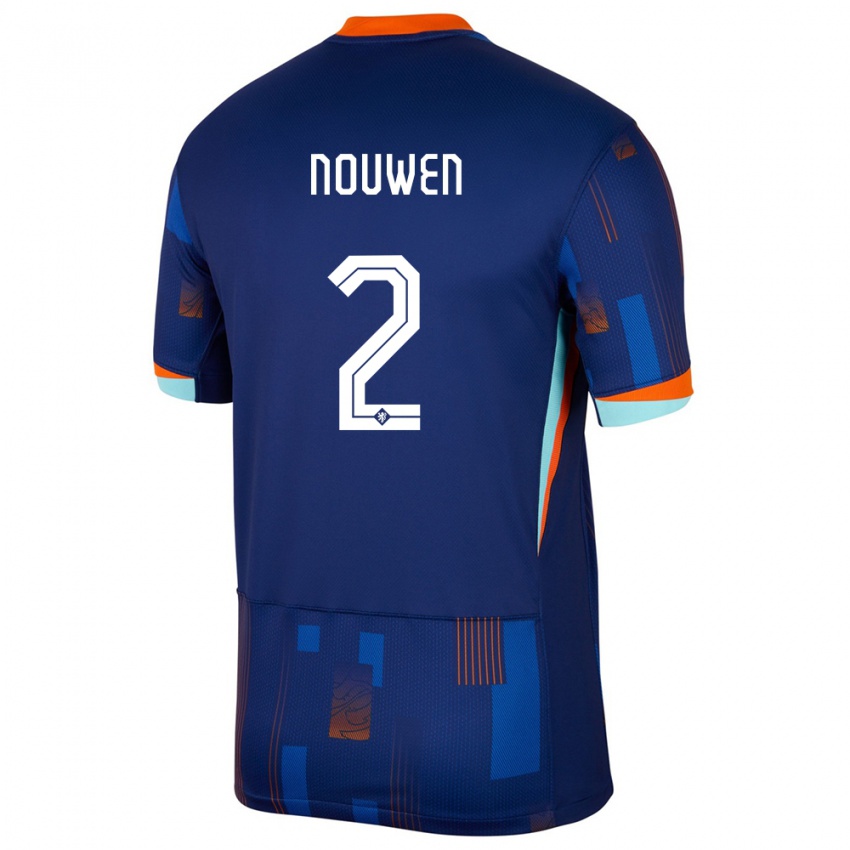 Kinderen Nederland Aniek Nouwen #2 Blauw Uitshirt Uittenue 24-26 T-Shirt België