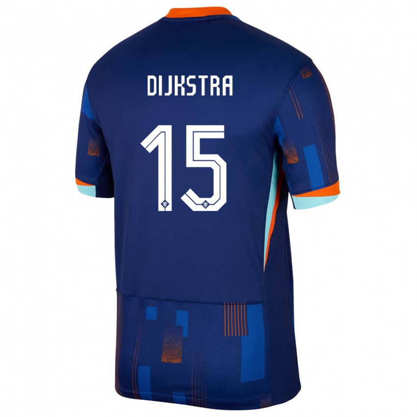 Kinderen Nederland Caitlin Dijkstra #15 Blauw Uitshirt Uittenue 24-26 T-Shirt België