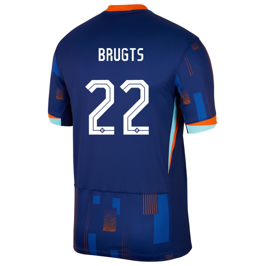 Enfant Maillot Pays-Bas Esmee Brugts #22 Bleu Tenues Extérieur 24-26 T-Shirt Belgique