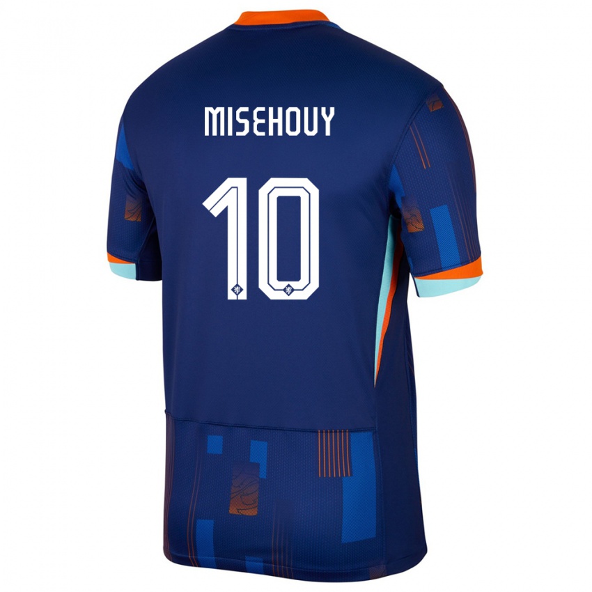 Enfant Maillot Pays-Bas Gabriel Misehouy #10 Bleu Tenues Extérieur 24-26 T-Shirt Belgique