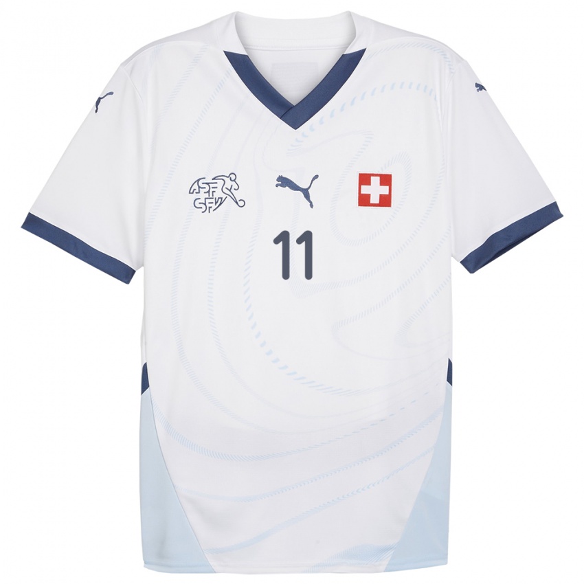 Enfant Maillot Suisse Renato Steffen #11 Blanc Tenues Extérieur 24-26 T-Shirt Belgique