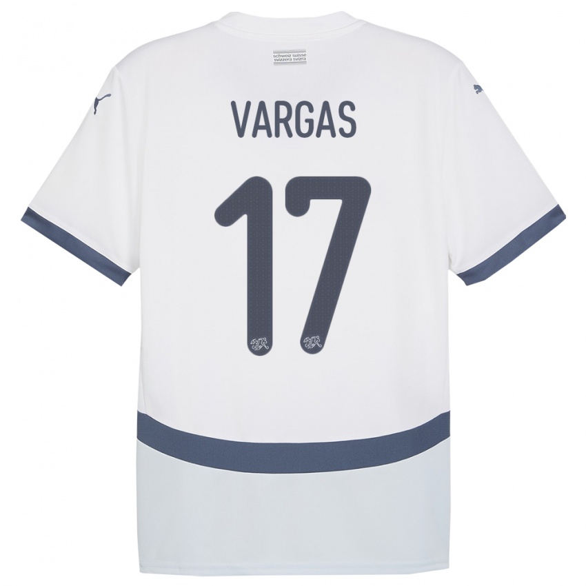 Enfant Maillot Suisse Ruben Vargas #17 Blanc Tenues Extérieur 24-26 T-Shirt Belgique