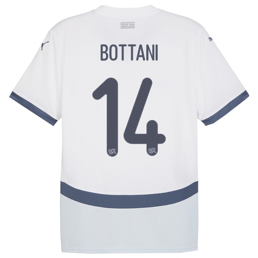 Enfant Maillot Suisse Mattia Bottani #14 Blanc Tenues Extérieur 24-26 T-Shirt Belgique