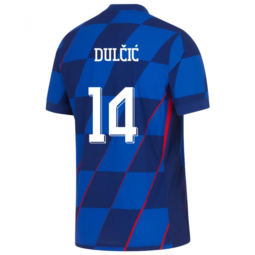 Enfant Maillot Croatie Antonia Dulcic #14 Bleu Tenues Extérieur 24-26 T-Shirt Belgique
