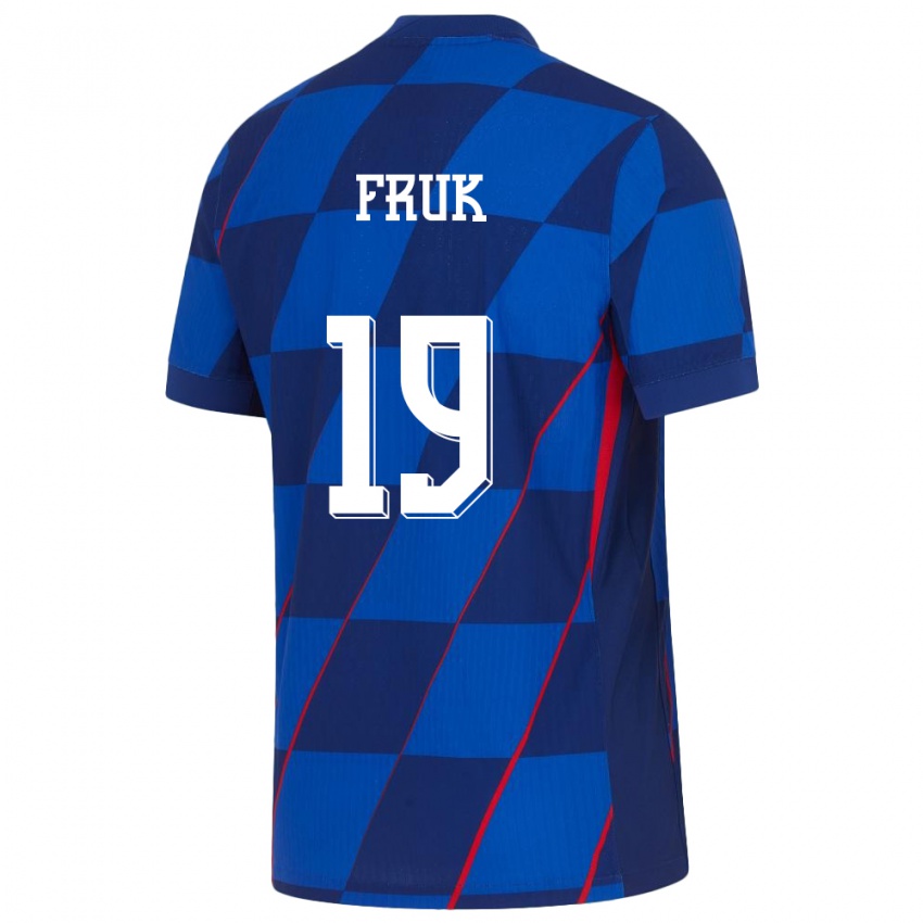 Enfant Maillot Croatie Toni Fruk #19 Bleu Tenues Extérieur 24-26 T-Shirt Belgique