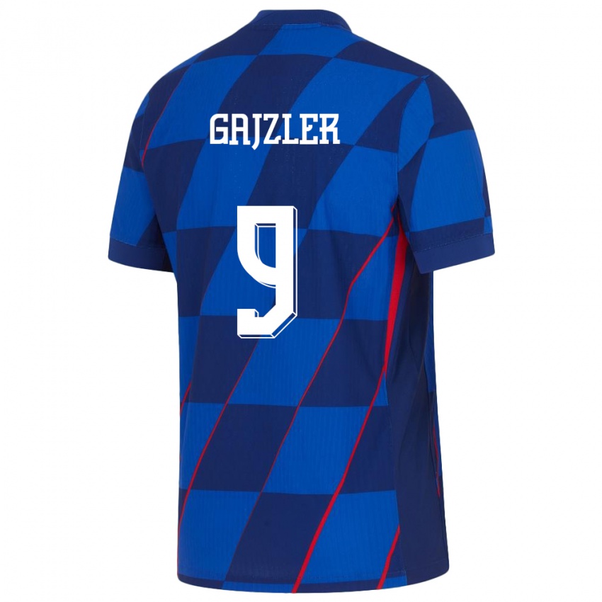 Enfant Maillot Croatie Niko Gajzler #9 Bleu Tenues Extérieur 24-26 T-Shirt Belgique