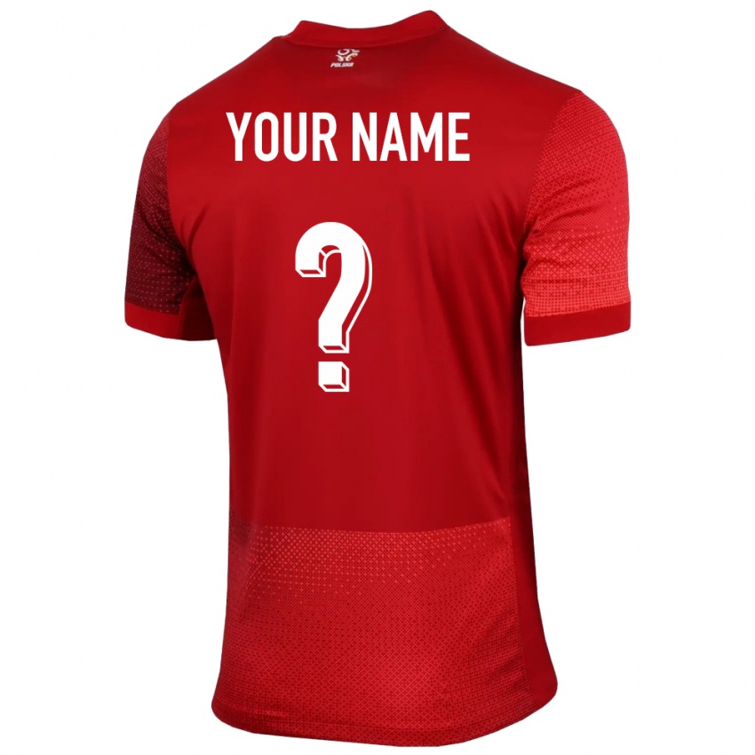 Enfant Maillot Pologne Votre Nom #0 Rouge Tenues Extérieur 24-26 T-Shirt Belgique