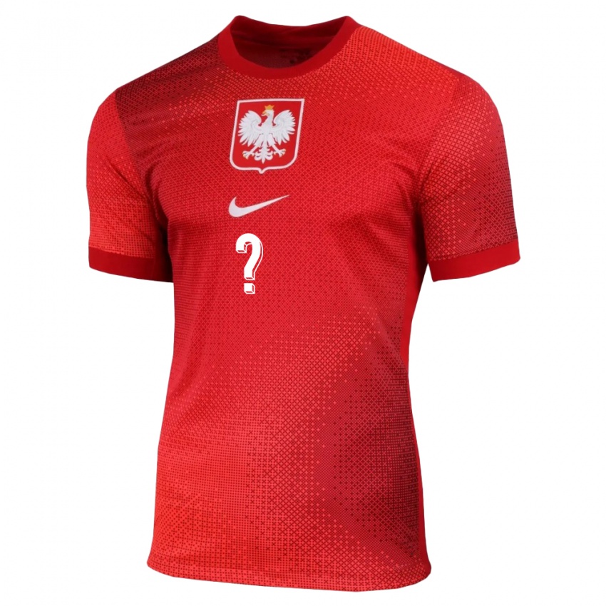 Enfant Maillot Pologne Votre Nom #0 Rouge Tenues Extérieur 24-26 T-Shirt Belgique