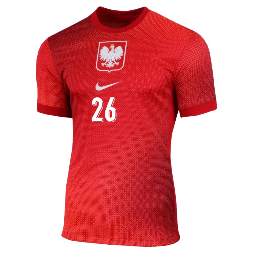 Enfant Maillot Pologne Kacper Urbanski #26 Rouge Tenues Extérieur 24-26 T-Shirt Belgique