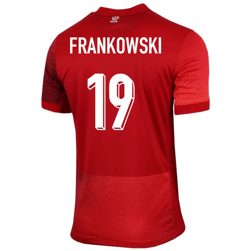 Enfant Maillot Pologne Przemyslaw Frankowski #19 Rouge Tenues Extérieur 24-26 T-Shirt Belgique