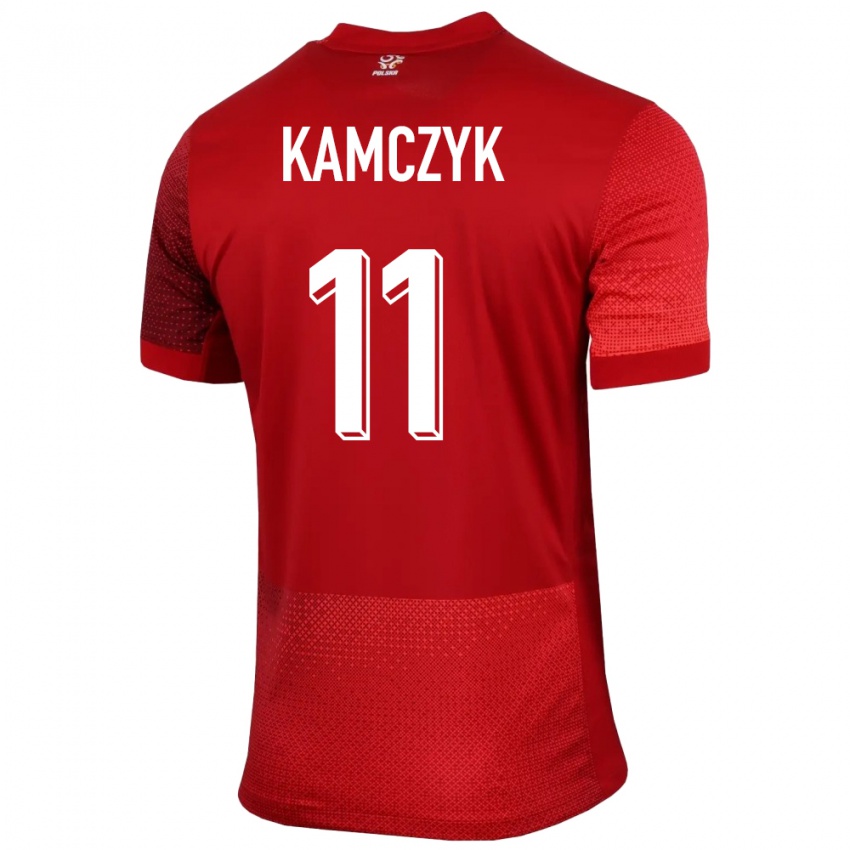 Enfant Maillot Pologne Ewelina Kamczyk #11 Rouge Tenues Extérieur 24-26 T-Shirt Belgique