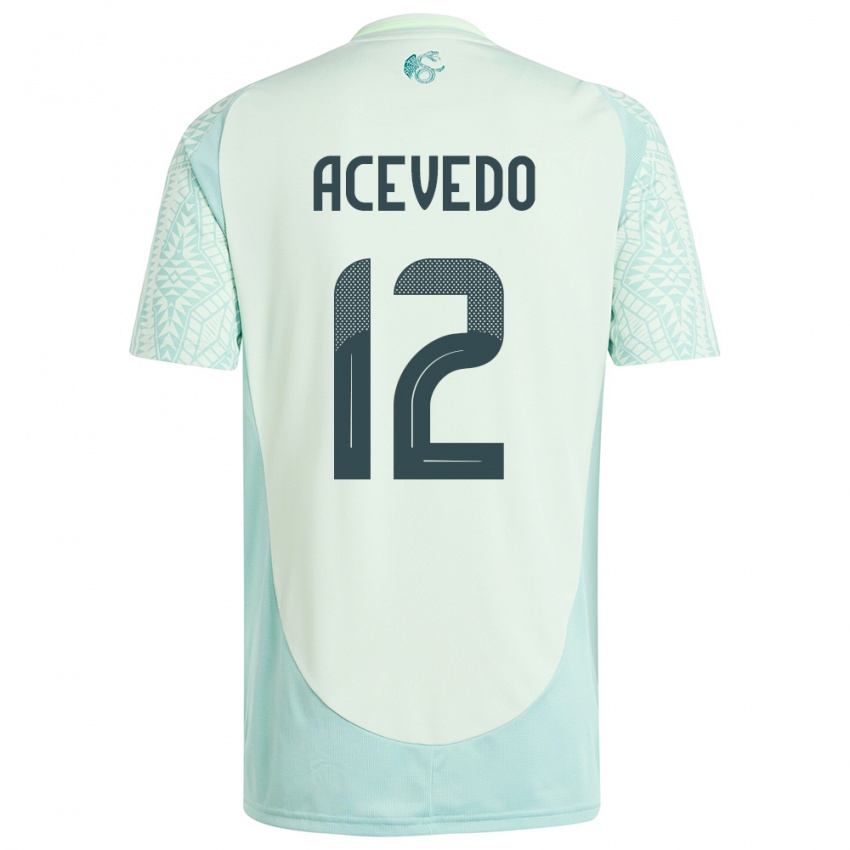 Kinderen Mexico Carlos Acevedo #12 Linnen Groen Uitshirt Uittenue 24-26 T-Shirt België