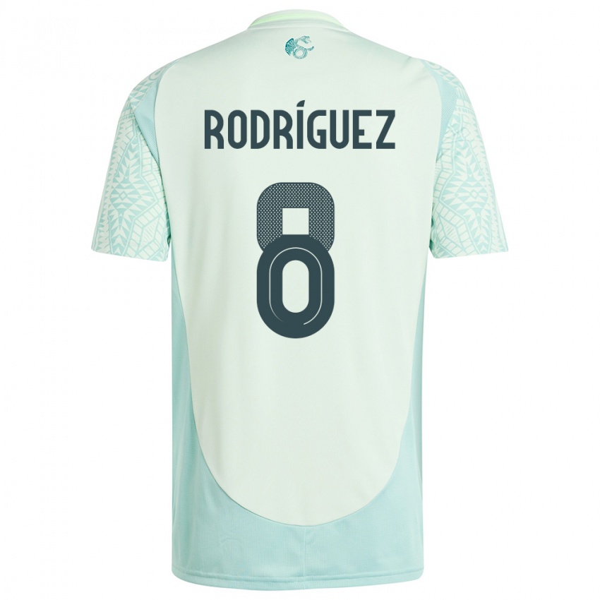 Kinder Mexiko Carlos Rodriguez #8 Leinengrün Auswärtstrikot Trikot 24-26 T-Shirt Belgien