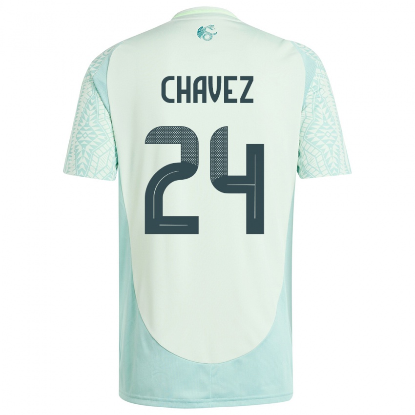 Kinderen Mexico Luis Chavez #24 Linnen Groen Uitshirt Uittenue 24-26 T-Shirt België