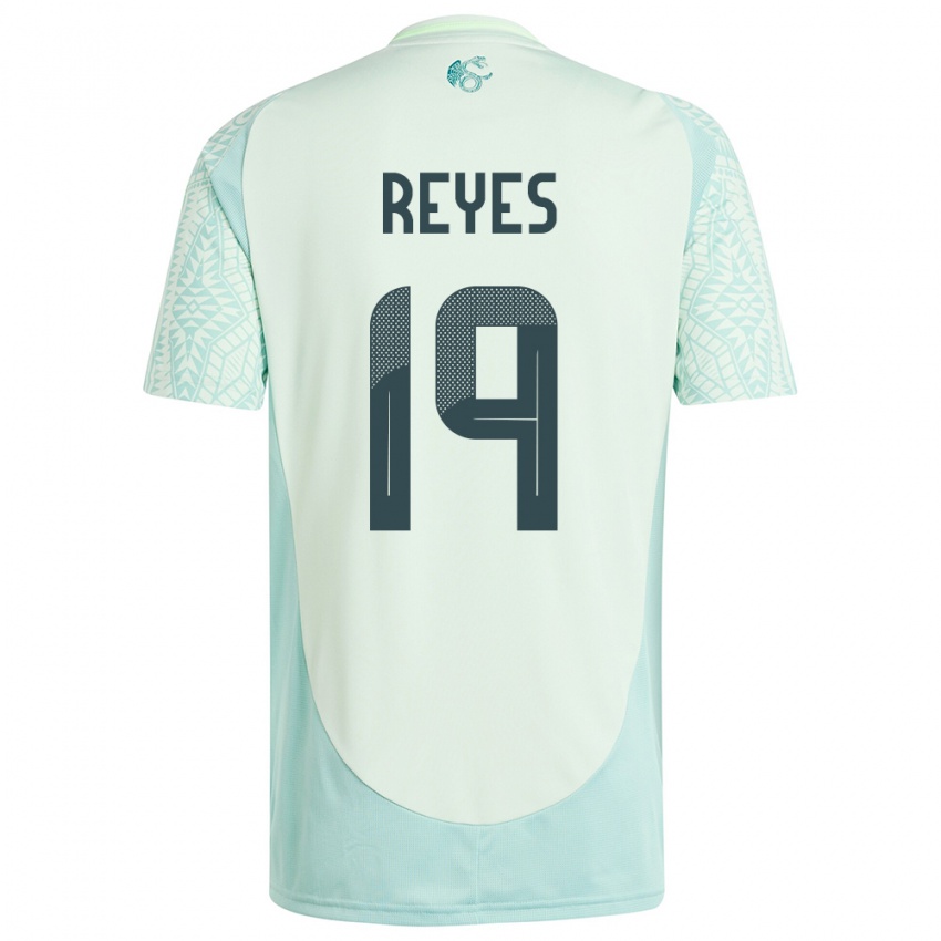 Enfant Maillot Mexique Israel Reyes #15 Lin Vert Tenues Extérieur 24-26 T-Shirt Belgique