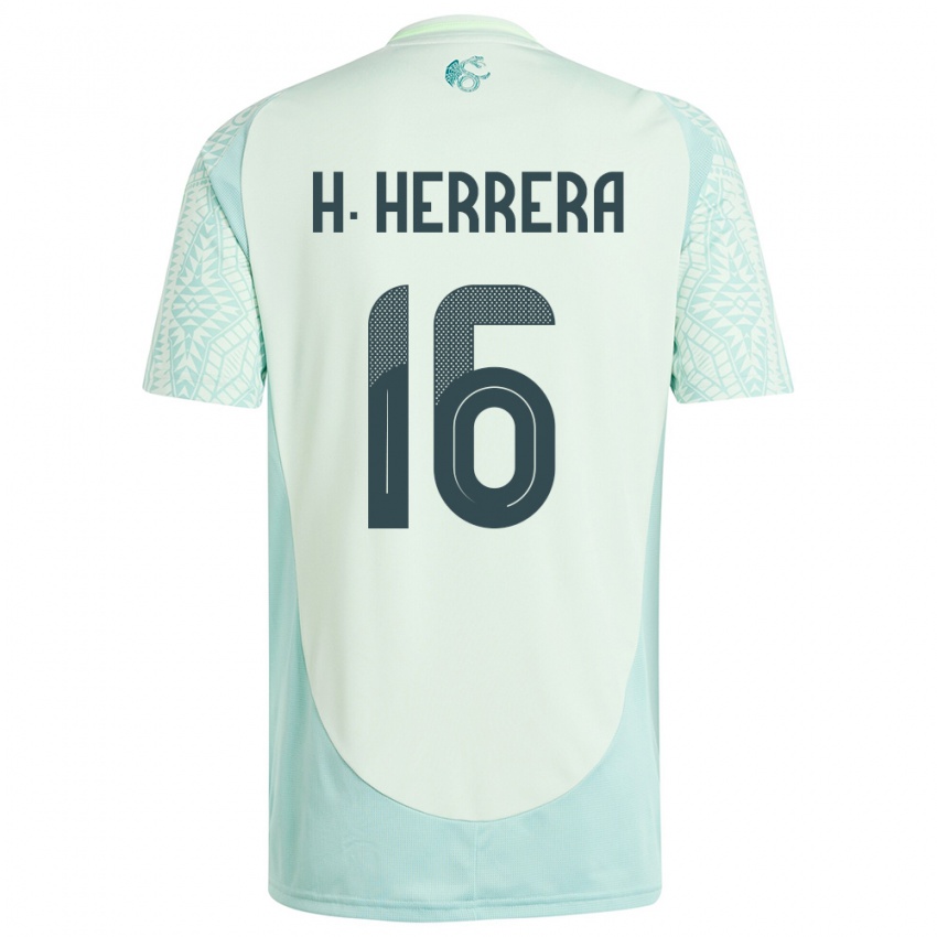 Enfant Maillot Mexique Hector Herrera #16 Lin Vert Tenues Extérieur 24-26 T-Shirt Belgique