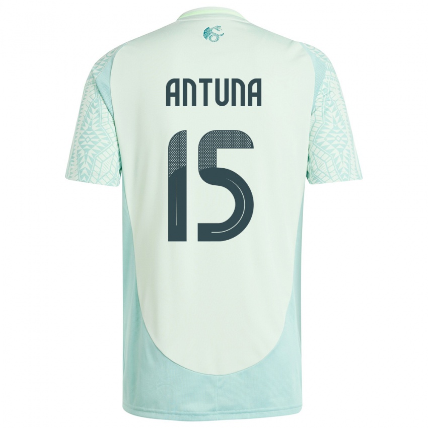 Enfant Maillot Mexique Uriel Antuna #15 Lin Vert Tenues Extérieur 24-26 T-Shirt Belgique