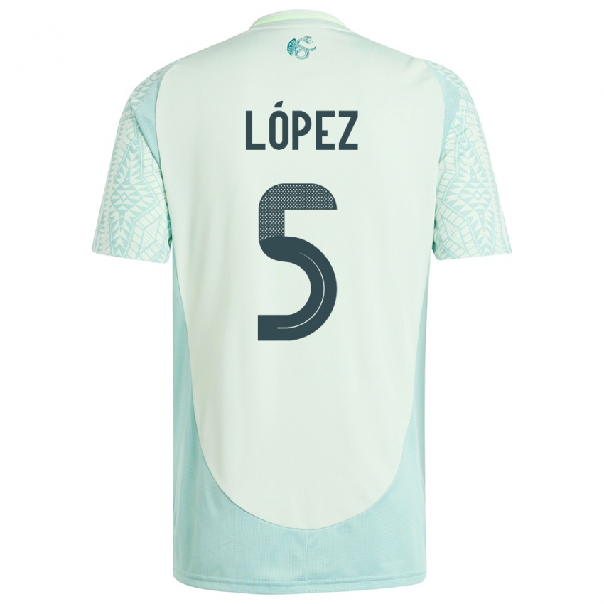 Kinderen Mexico Jimena Lopez #5 Linnen Groen Uitshirt Uittenue 24-26 T-Shirt België