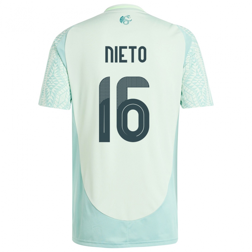 Kinderen Mexico Karla Nieto #16 Linnen Groen Uitshirt Uittenue 24-26 T-Shirt België