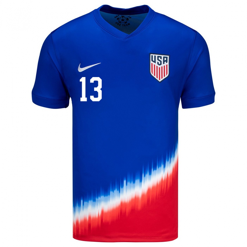 Enfant Maillot États-Unis Jordan Morris #13 Bleu Tenues Extérieur 24-26 T-Shirt Belgique